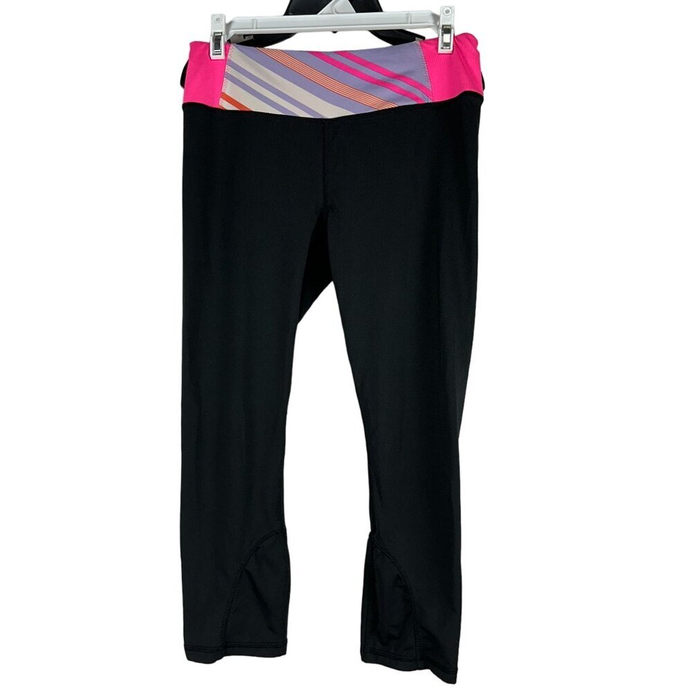 High Energie Junior Girls Leggings Black Pink Waistband Size Medium